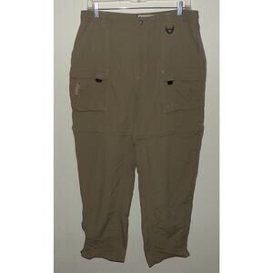 Columbia GRT Women’s Large Convertible Nylon Cargo Pants Gray Zippers Up Legs